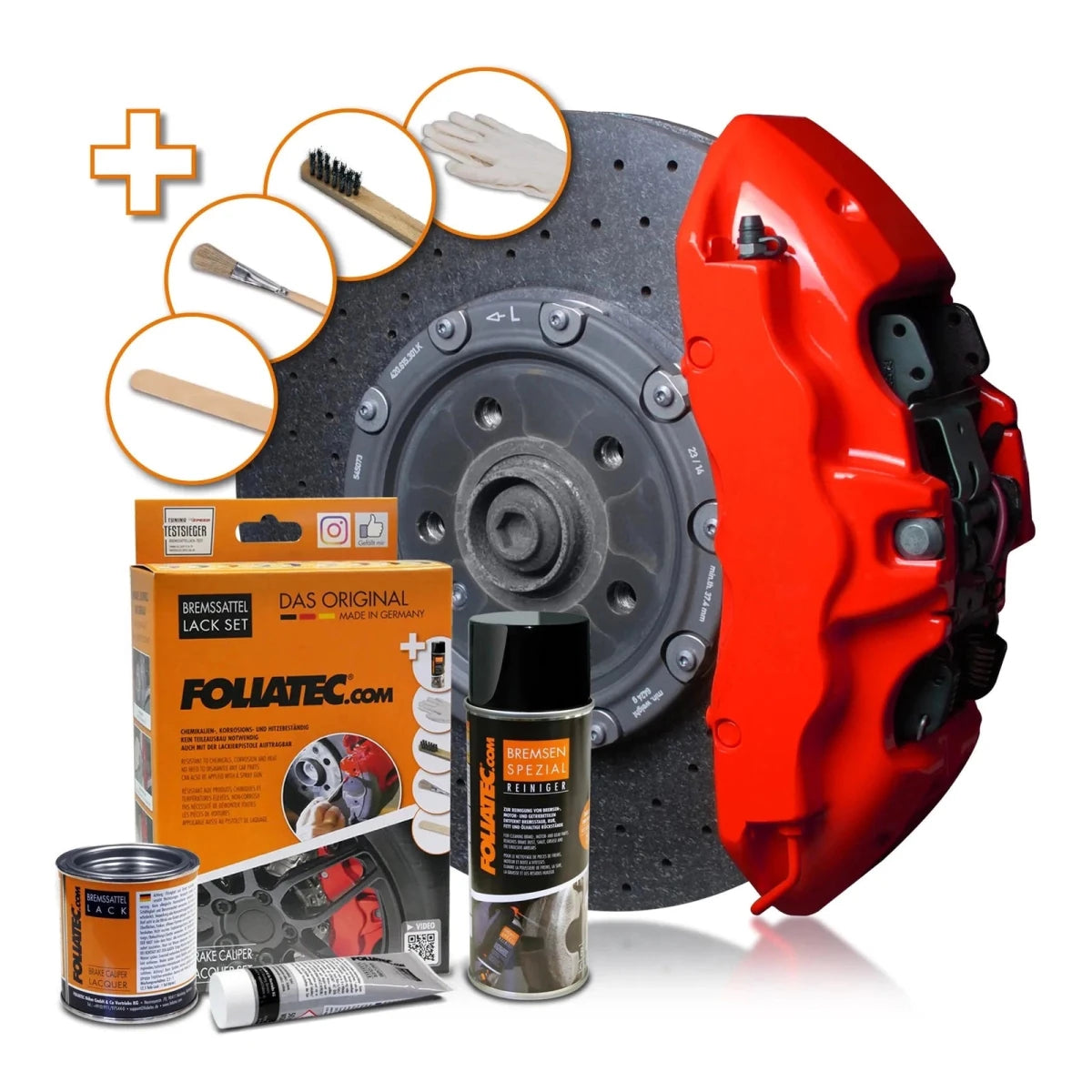Foliatec® Remklauwverf - 3 Componenten Lak - Complete 7 - Delige Kit | Performance Red - Beamerstyling.nl