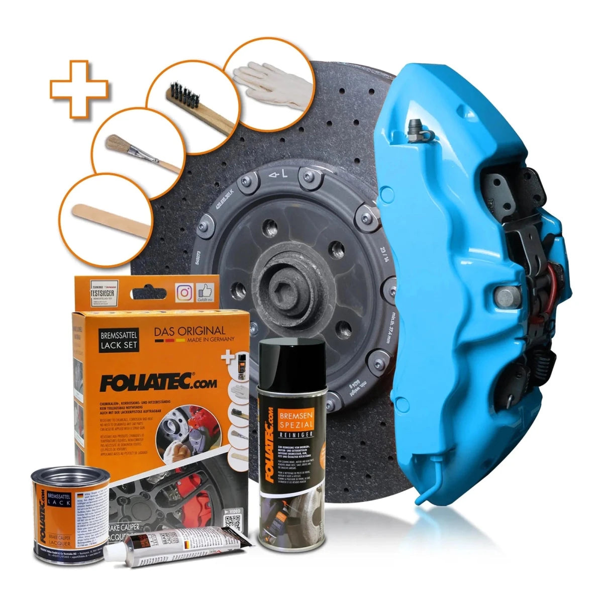 Foliatec® Remklauwverf - 3 Componenten Lak - Complete 7 - Delige Kit | Sky Blue - Beamerstyling.nl