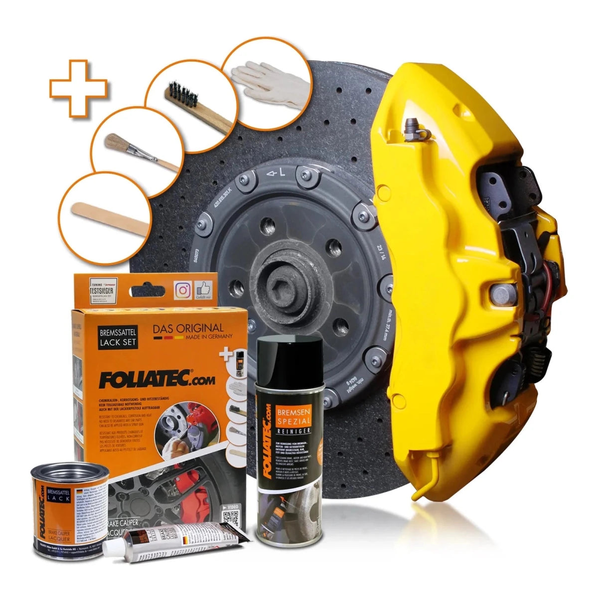 Foliatec® Remklauwverf - 3 Componenten Lak - Complete 7 - Delige Kit | Speed Yellow - Beamerstyling.nl