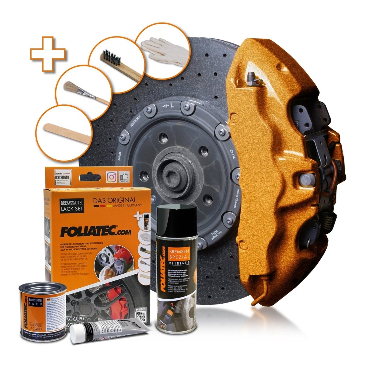 Foliatec® Remklauwverf - 3 Componenten Lak - Complete 7 - Delige Kit | Vintage Copper Metallic - Beamerstyling.nl