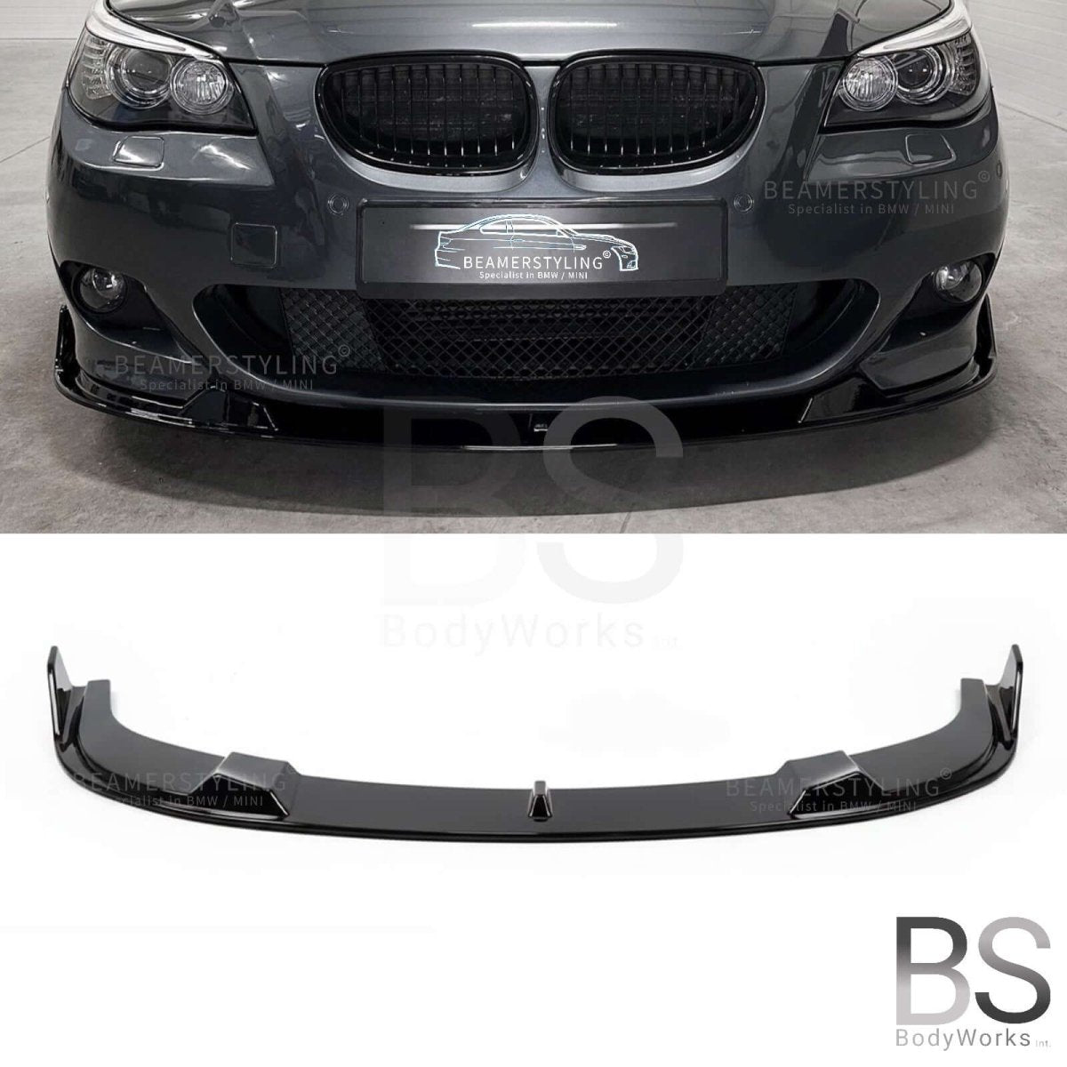 Front Lip - BMW 5 Serie E60 / E61 - Hamann Look V2 - Hoogglans Zwart | 03 - 10 - Beamerstyling.nl