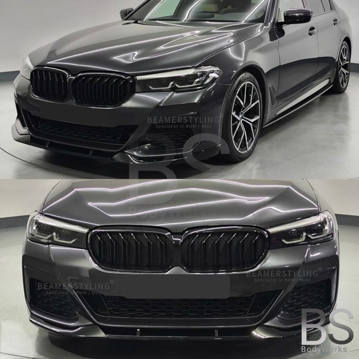 Front Lip - BMW 5 Serie G30LCI / G31LCI - Mp Look - Hoogglans Zwart | 20 - 24 - Beamerstyling.nl