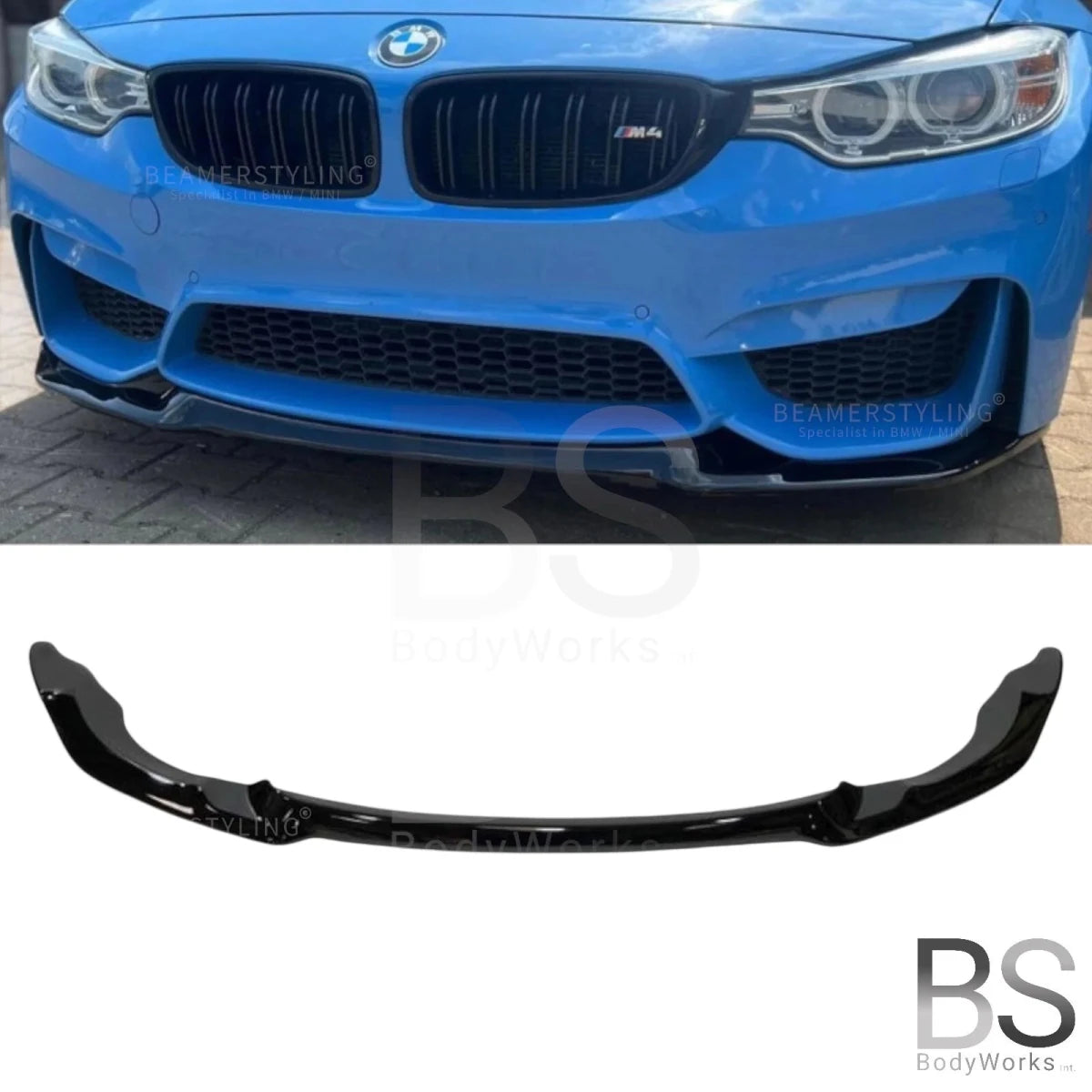Front Lip - BMW F80 / F82 / F83 - CS Design - Hoogglans Zwart - Beamerstyling.nl