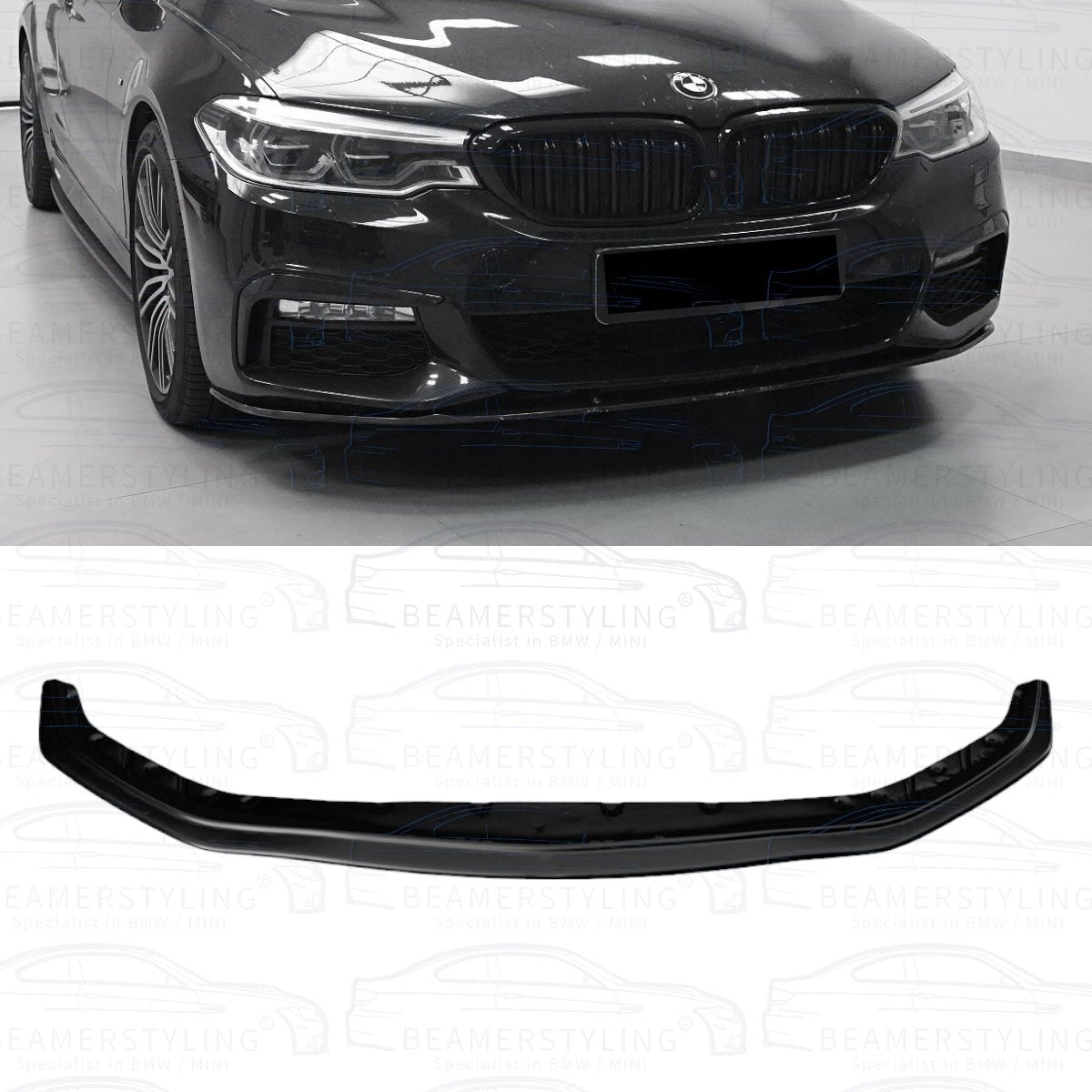 Front lip - BMW G30 / G31 - Hoogglans zwart - Voor M pakket | 17 - 20 - Beamerstyling.nl