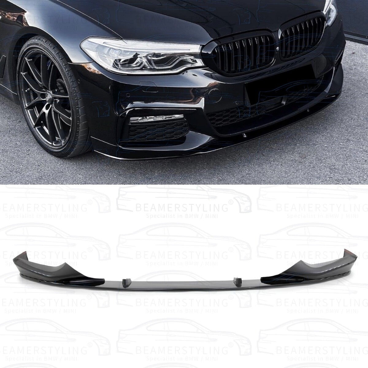Front Lip - BMW G30 / G31 - M Performance Look - Hoogglans Zwart | 17 - 20 - Beamerstyling.nl