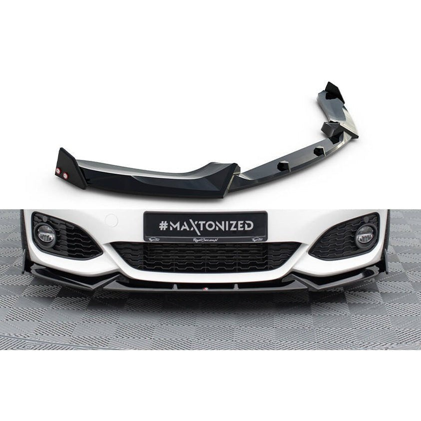 Front Lip V5 + Vinnen - BMW F20LCI / F21LCI - Hoogglans Zwart - Maxton Design | 15 - 19 - Beamerstyling.nl