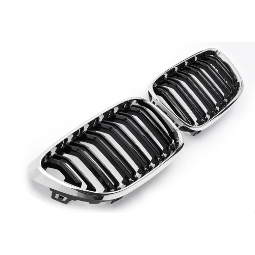 BMW 2 Serie Nieren / Grill Delen Dubbelspijls Chroom Zwart F22 / F23