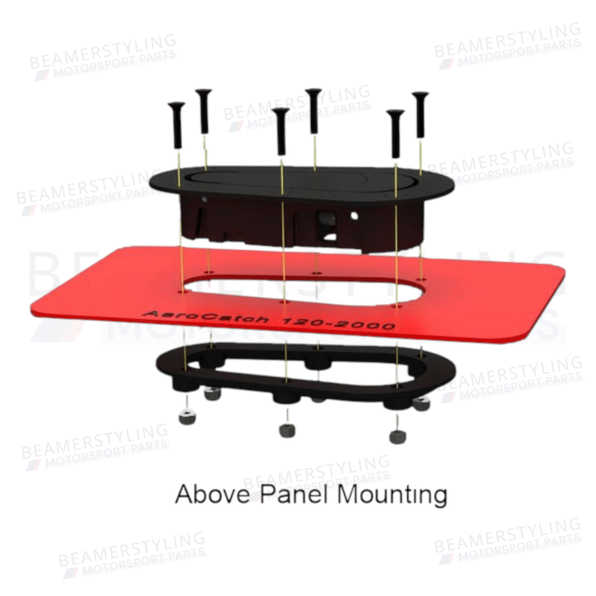 Hood Pins - AeroCatch® 120 - 2100 - Above Panel - Met slot | ABS/Aluminium - Beamerstyling.nl