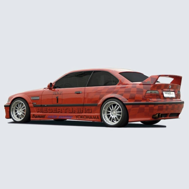 BMW 3 Serie Kofferbak Spoiler Rieger Tuning E36 Sedan — Met 3E Remlicht