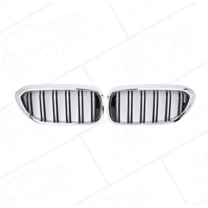 Nieren - BMW G30 / G31 - Chroom/Zwart - Dubbelspijls | 17-20