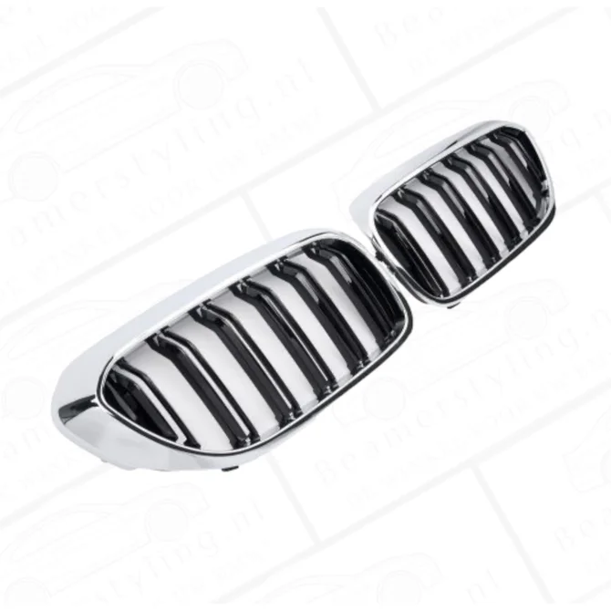 Nieren - BMW G30 / G31 - Chroom/Zwart - Dubbelspijls | 17-20