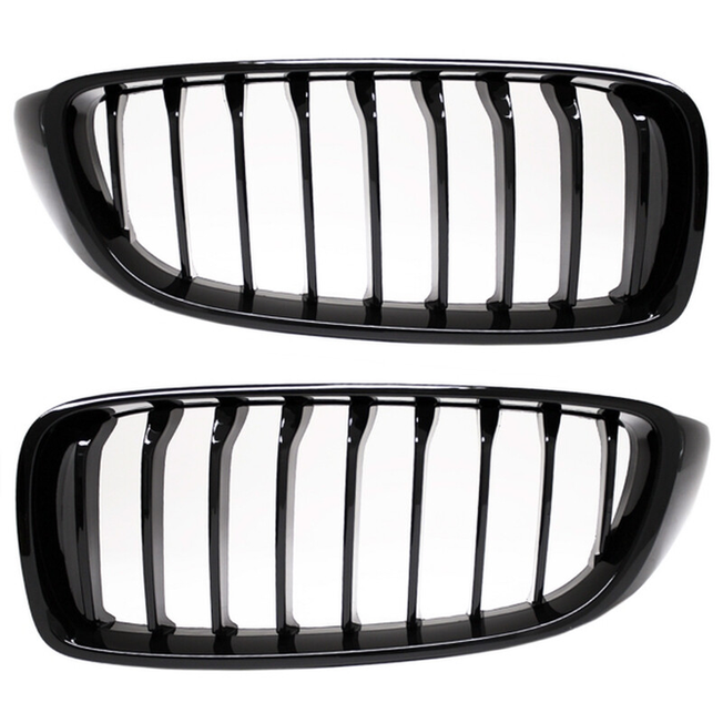 Nieren - BMW F32 / F33 / F36 - Hoogglans Zwart - Enkele Spijlen