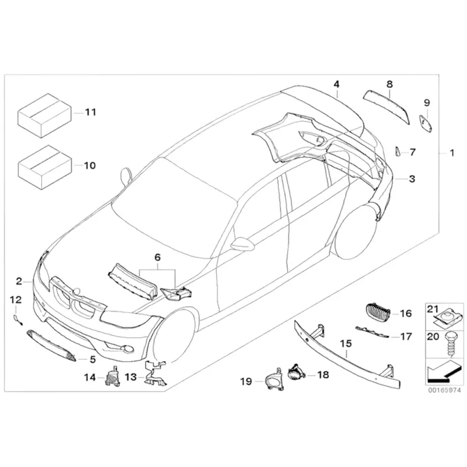 Nieren - BMW 1 Serie E81 / E87 - Chroom - 51137128613-4 | Origineel BMW
