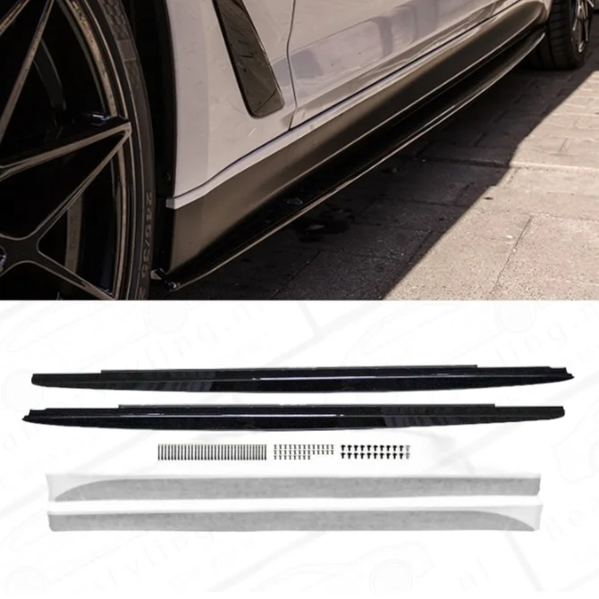 Side Skirt Extensions - BMW G30 / G31 - Voor M Pakket | Hoogglans Zwart