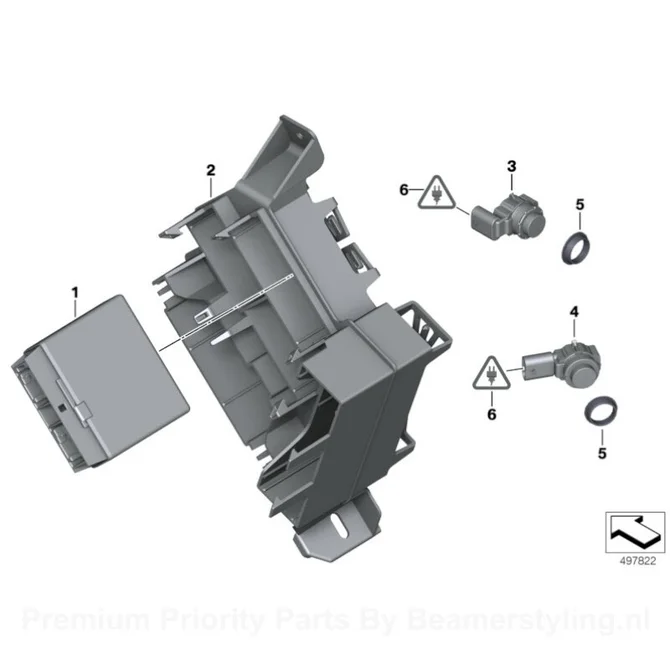 Parkeersensor - Ultrasonic - Zwart | Origineel BMW