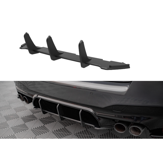 Street Pro Diffuser - BMW M5 F90 - Maxton Design — Zwart / 2X Rood