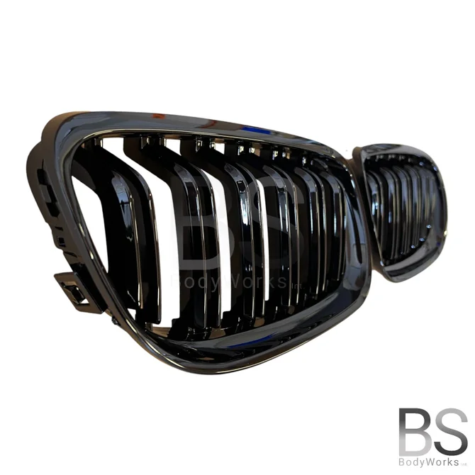 Nieren - BMW E90 / E91 - Hoogglans Zwart - Dubbele Spijlen | 2008-2013