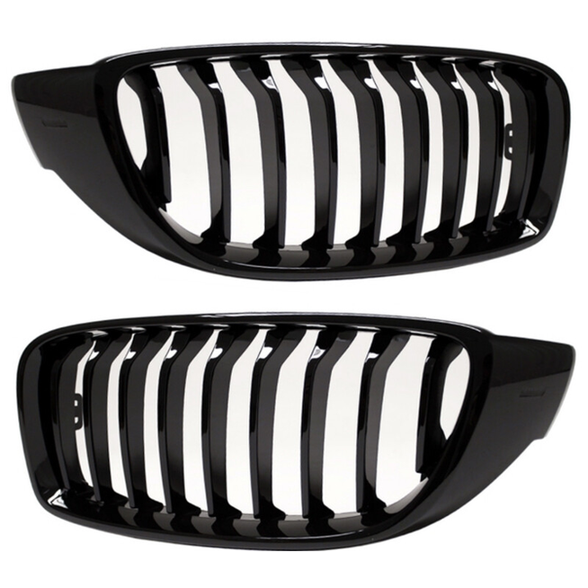 Nieren - BMW F32 / F33 / F36 - Hoogglans Zwart - Enkele Spijlen