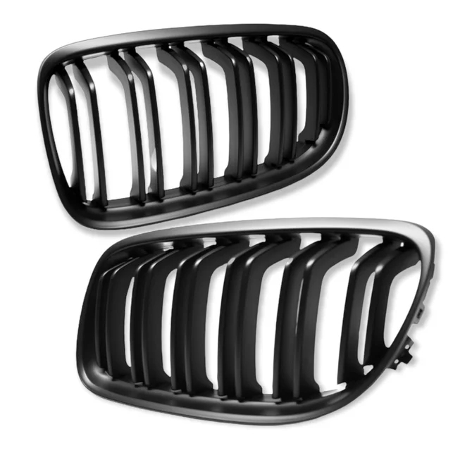 Nieren - BMW E90 / E91 - Mat Zwart - Dubbele Spijlen | 08-13