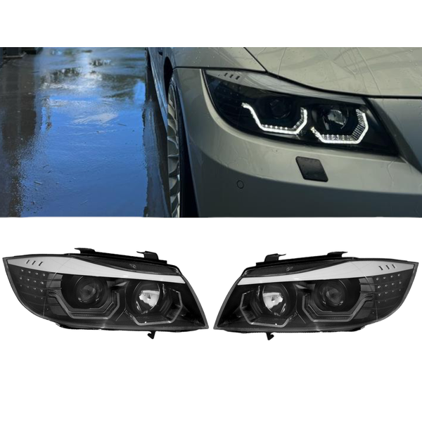 Koplampen H7 - BMW E90 / E91 - 3D LED Angel Eyes | 05-08