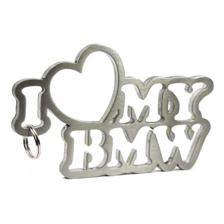 Sleutelhanger - 'I Love My BMW' - Roestvrij Staal - Gepolijst