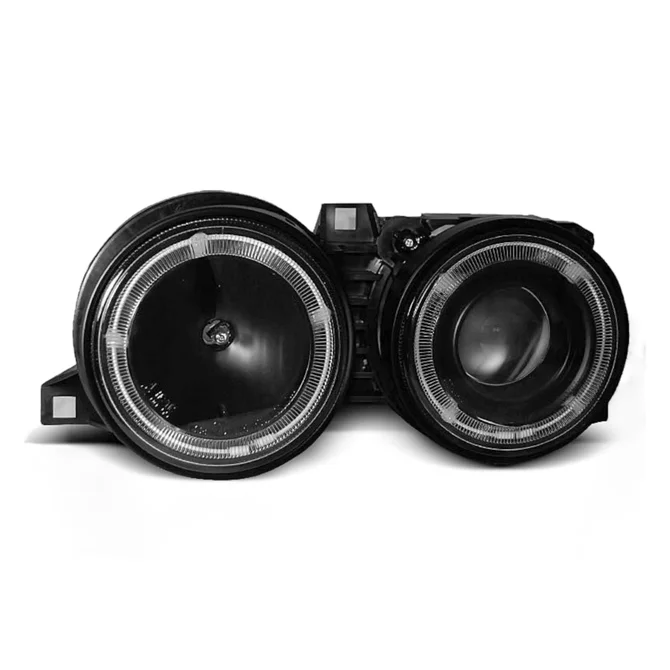 Koplampen - BMW 3 Serie E30 - Zwart - LED Angel Eyes | 1982-1994