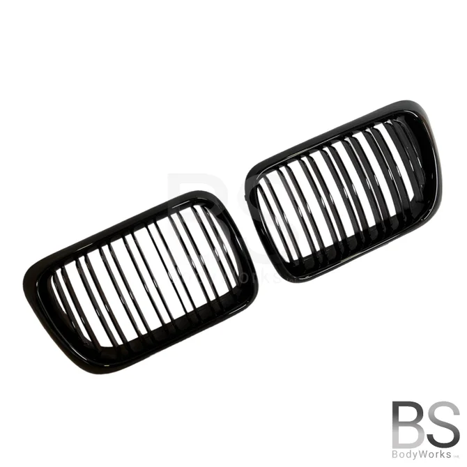 Nieren - BMW E36 - Dubbele Spijlen - Hoogglans Zwart  | 1996-2000