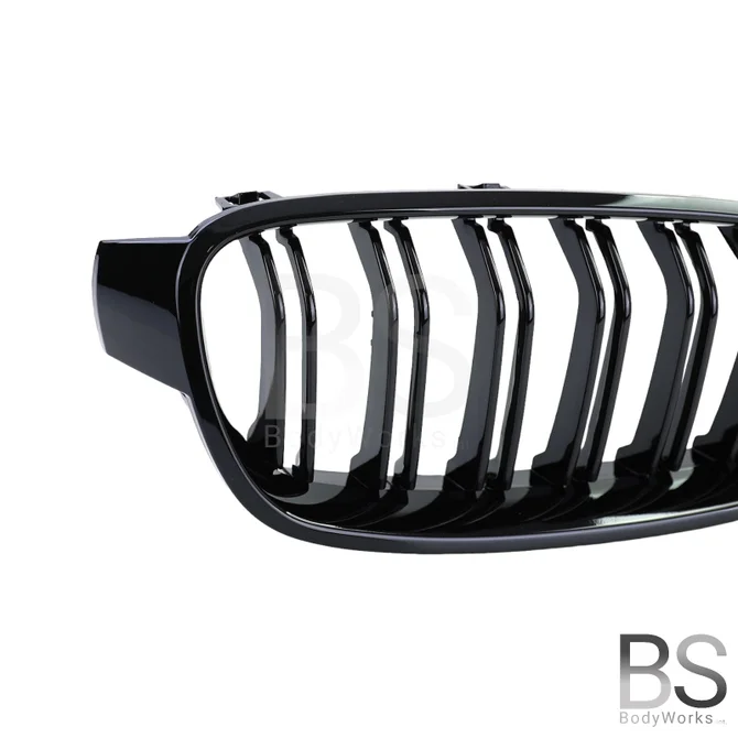 Nieren - BMW F30 / F31 - Dubbele Spijlen - Glanzend Zwart