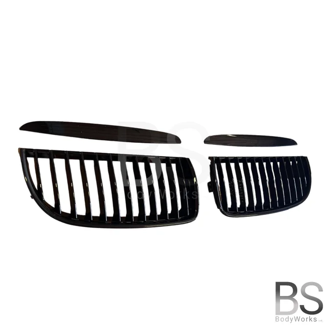 Nieren - BMW E90 / E91 - Hoogglans Zwart | 2005-2008