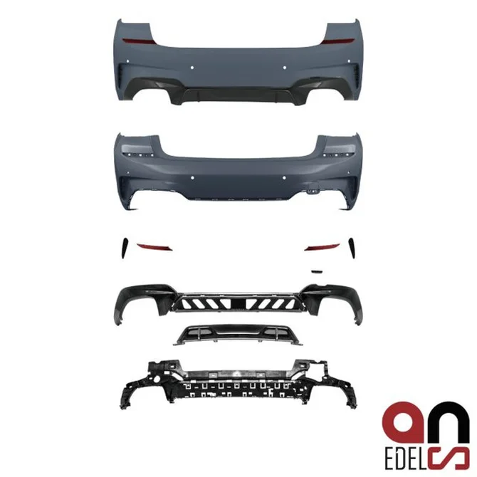 M Sport Pakket Look Achterbumper M340I Look BMW 3 Serie G20 Sedan — Diffuser M340I Competition Look