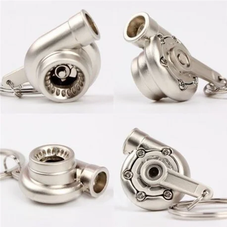 Sleutelhanger - Turbo - Diverse Kleuren - Met Draaiende Turbine — Silver
