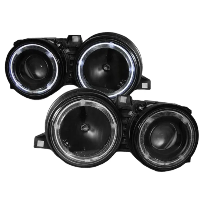 Koplampen - BMW 3 Serie E30 - Zwart - LED Angel Eyes | 1982-1994