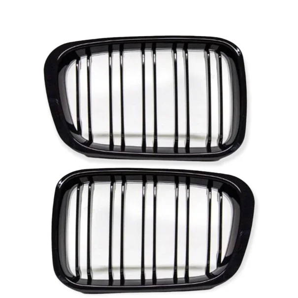 Kidneys - BMW E46 Sedan / Touring / Compact - Double slats - High gloss black | 98-01