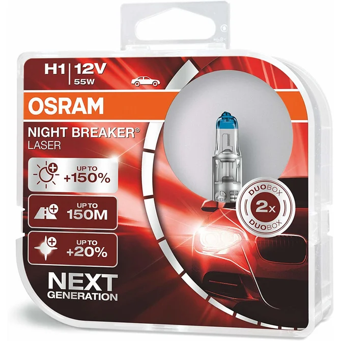 H1 Lampen Osram Night Breaker Laser Next Generation Duo Pack 12V 55W