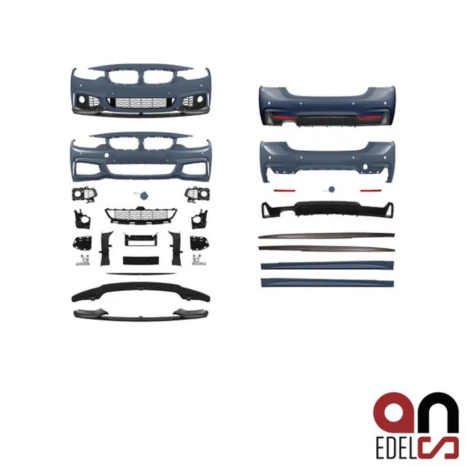 M Pakket Performance Look BMW 4 Serie F36 — Diffuser 1 Uitlaat Links, En 1 Uitlaat Rechts (435I/440I).