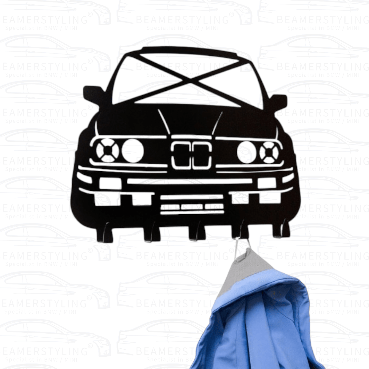 Kapstok - BMW E30 M3 - Staal - Zwart | ±38x30cm - Beamerstyling.nl