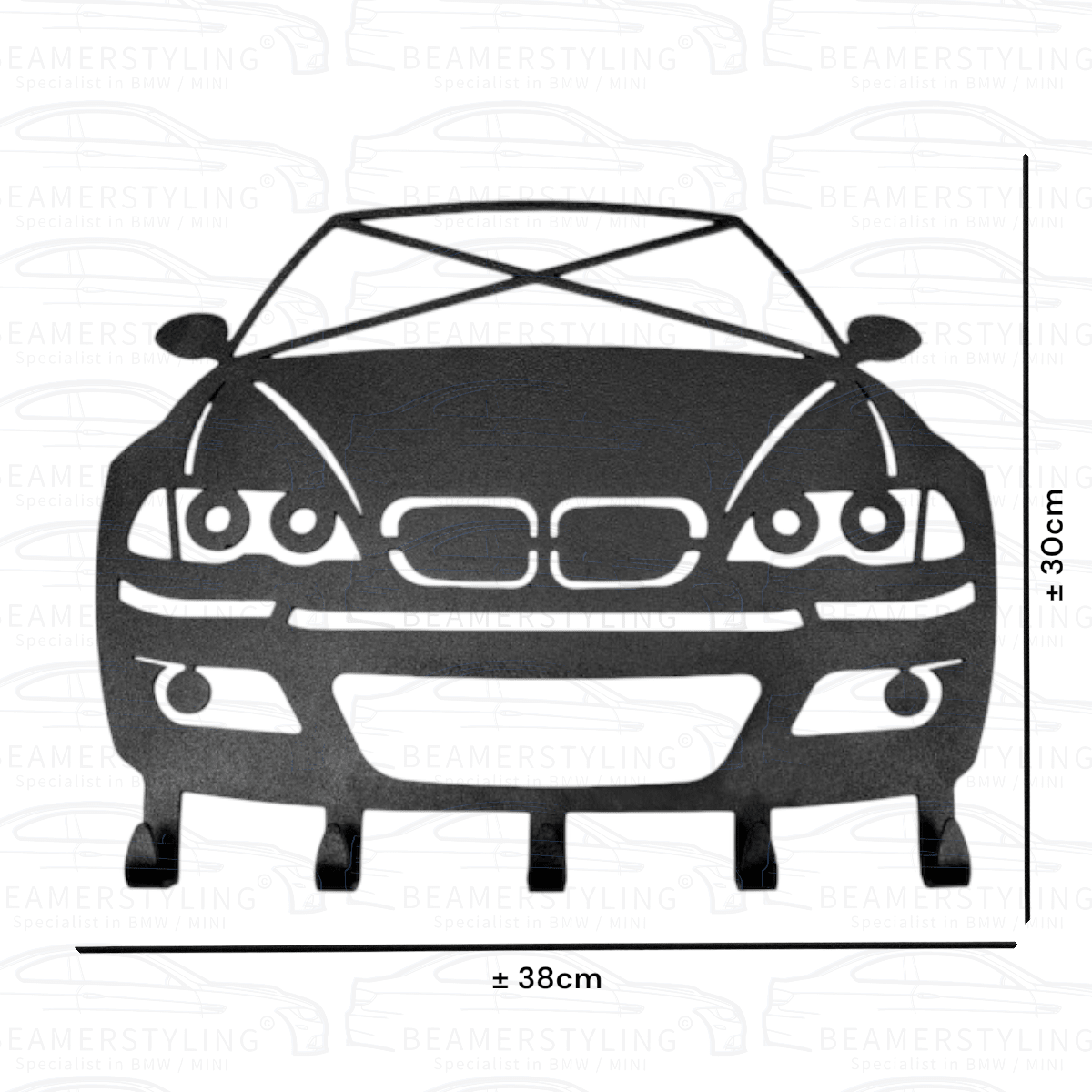 Kapstok - BMW E46 M3 - Staal - Zwart | ±38x30cm - Beamerstyling.nl