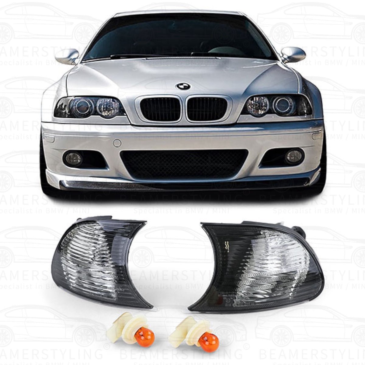Knipperlichten Set - BMW E46 Coupé / Cabrio - Smoke / Chroom - Kristal Design | 1999 - 2001 - Beamerstyling.nl