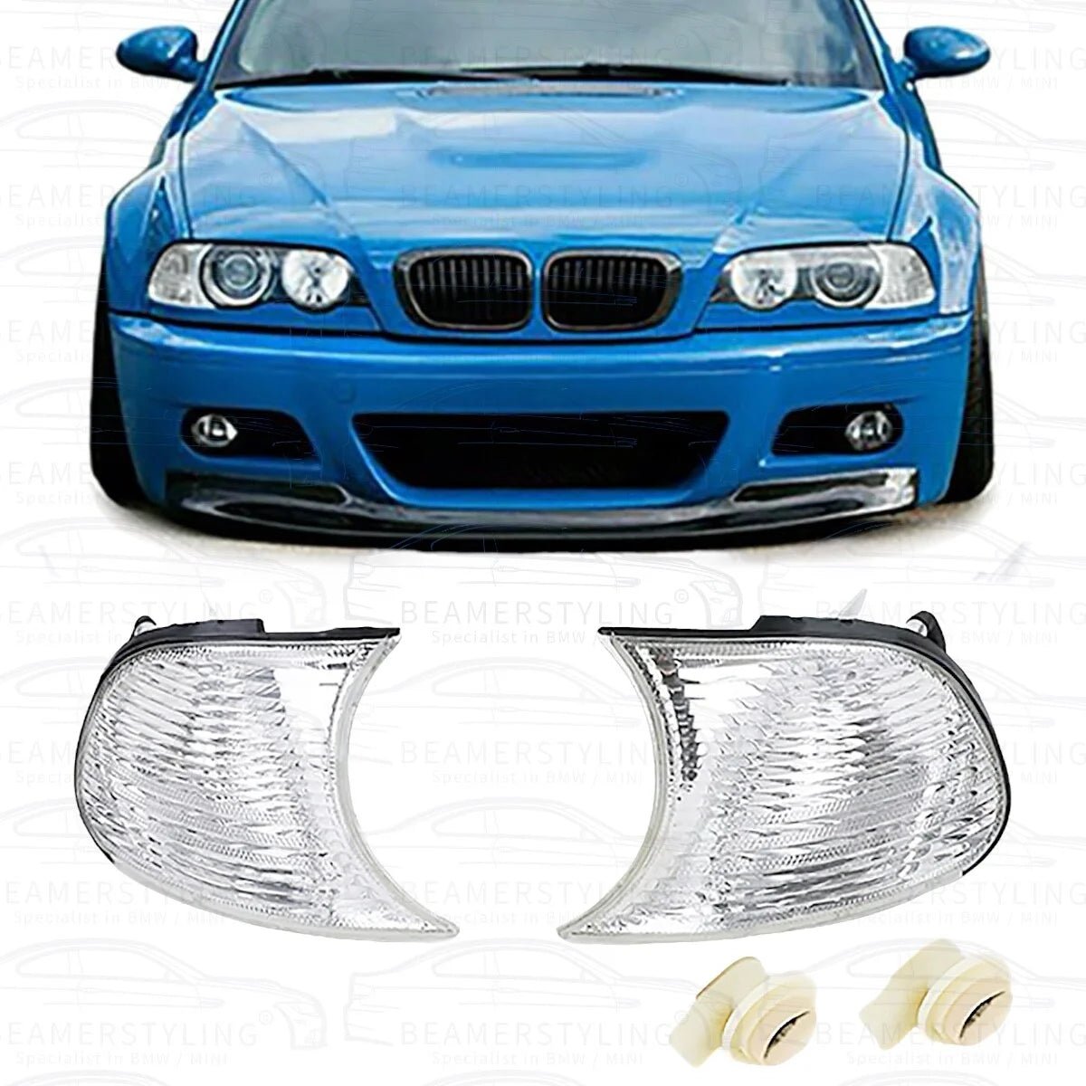 Knipperlichten set - BMW E46 Coupé / Cabrio - Wit - Kristal Design | 1999 - 2001 - Beamerstyling.nl