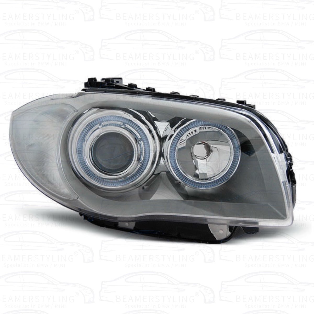 Koplampen H7 - BMW E81 / E87 / E82 / E88 - LED Angel Eyes - Zilver | 2004 - 2012 - Beamerstyling.nl