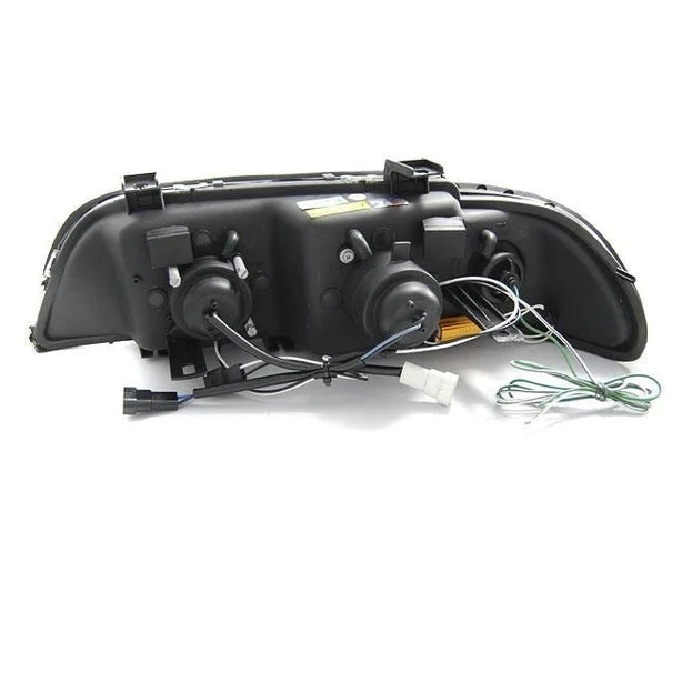 3D LED Angel Eyes Koplampen Zwart H1 BMW 5 Serie E39 1995-2000