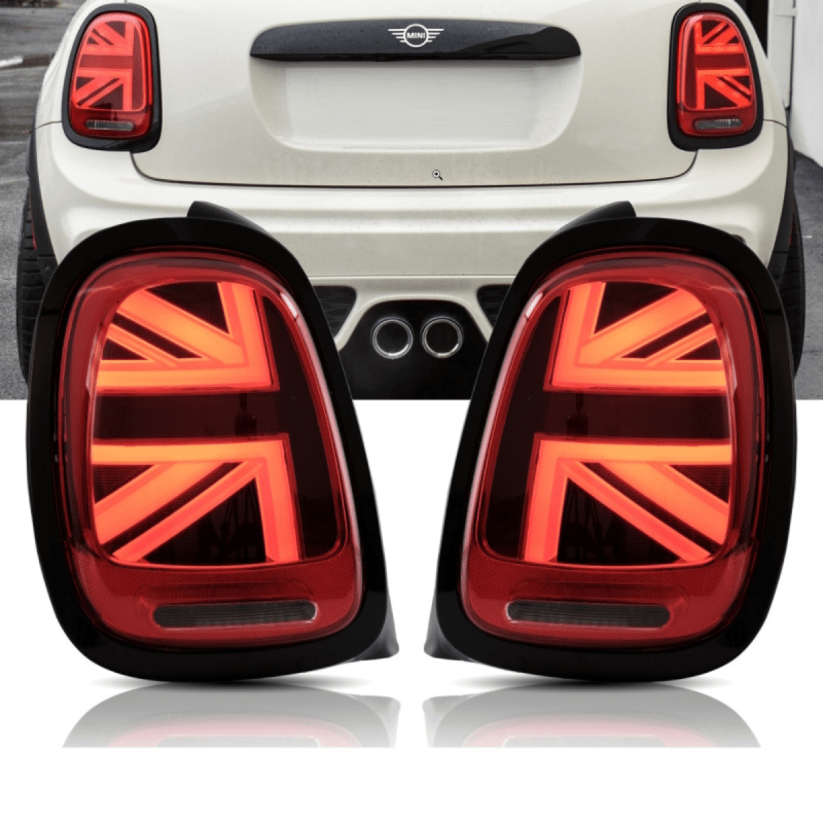 LED Achterlichten - Mini F55 F56 F57 - Rood - Union Jack Design - Dynamisch | 14-20 - Beamerstyling.nl