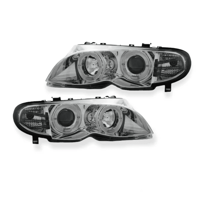 LED Angel Eyes Koplampen Chroom BMW 3 Serie E46 2001-2005 Sedan / Touring - Beamerstyling.nl