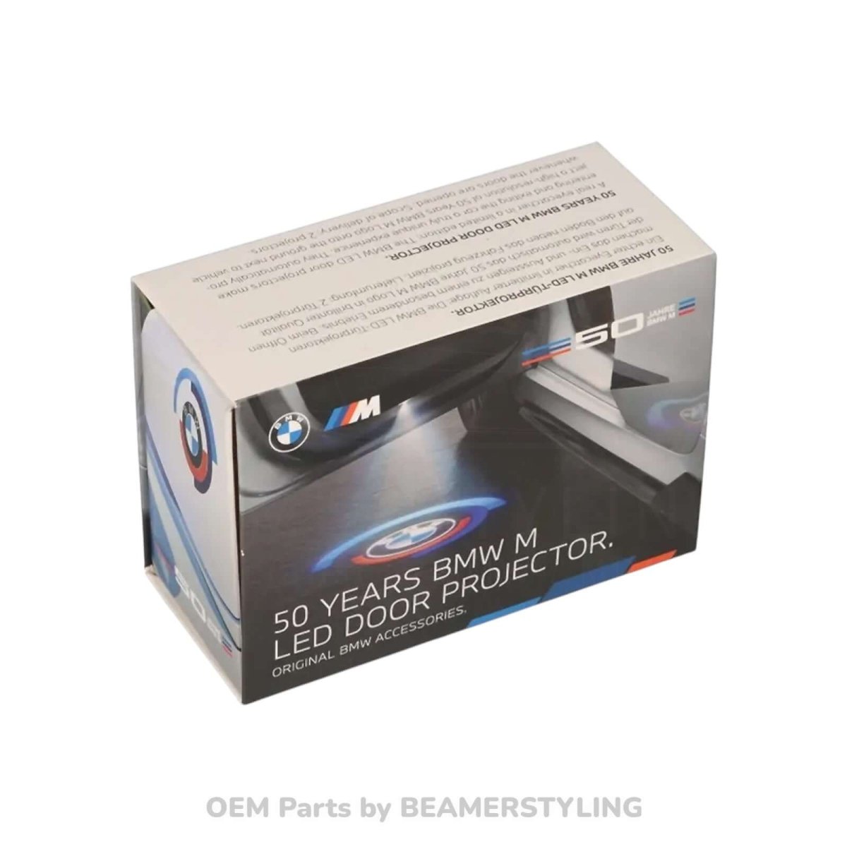LED Deurprojectoren - BMW 50 Jahre M Logo - Lange Versie - 68Mm - Origineel BMW | 63315A64Ce6 - Beamerstyling.nl