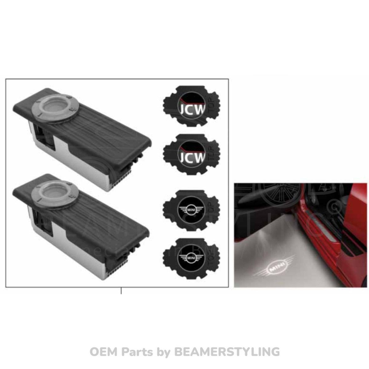 LED Deurprojectoren - Mini / Jcw Logo - 3E Generatie - Origineel Mini | 63312468387 - Beamerstyling.nl