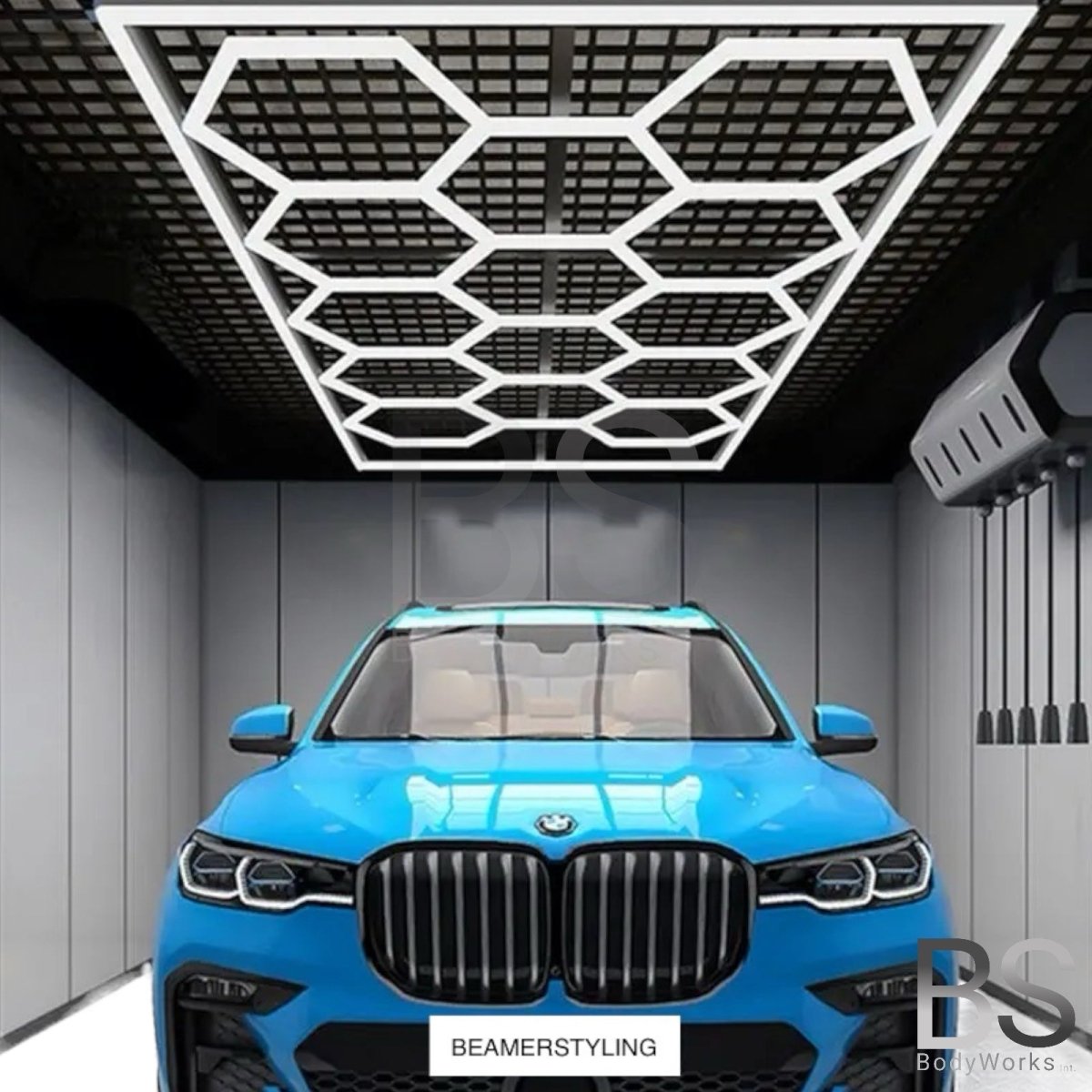 LED Hexagon Showroom Verlichting - 14 Velden | 2,44 X 4,85 M - Beamerstyling.nl