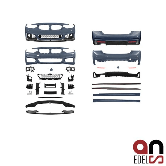 M Pakket Performance Look BMW 4 Serie F36 — Diffuser 1 Uitlaat Links, En 1 Uitlaat Rechts (435I/440I). - Beamerstyling.nl