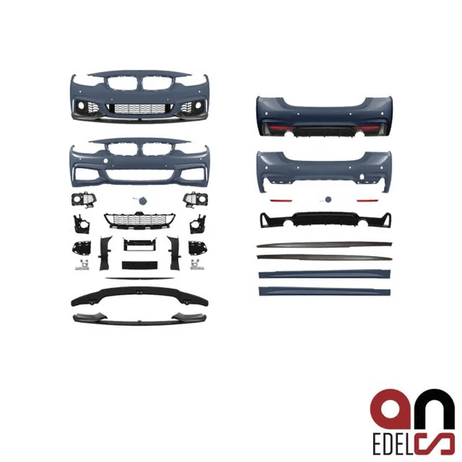 M Pakket Performance Look BMW 4 Serie F36 — Diffuser 1 Uitlaat Links, En 1 Uitlaat Rechts (435I/440I). - Beamerstyling.nl