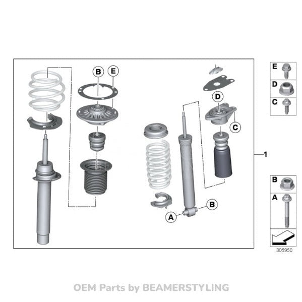 M Performance Onderstel - BMW F30/F32/F36 - Retrofit Set | Origineel BMW - Beamerstyling.nl