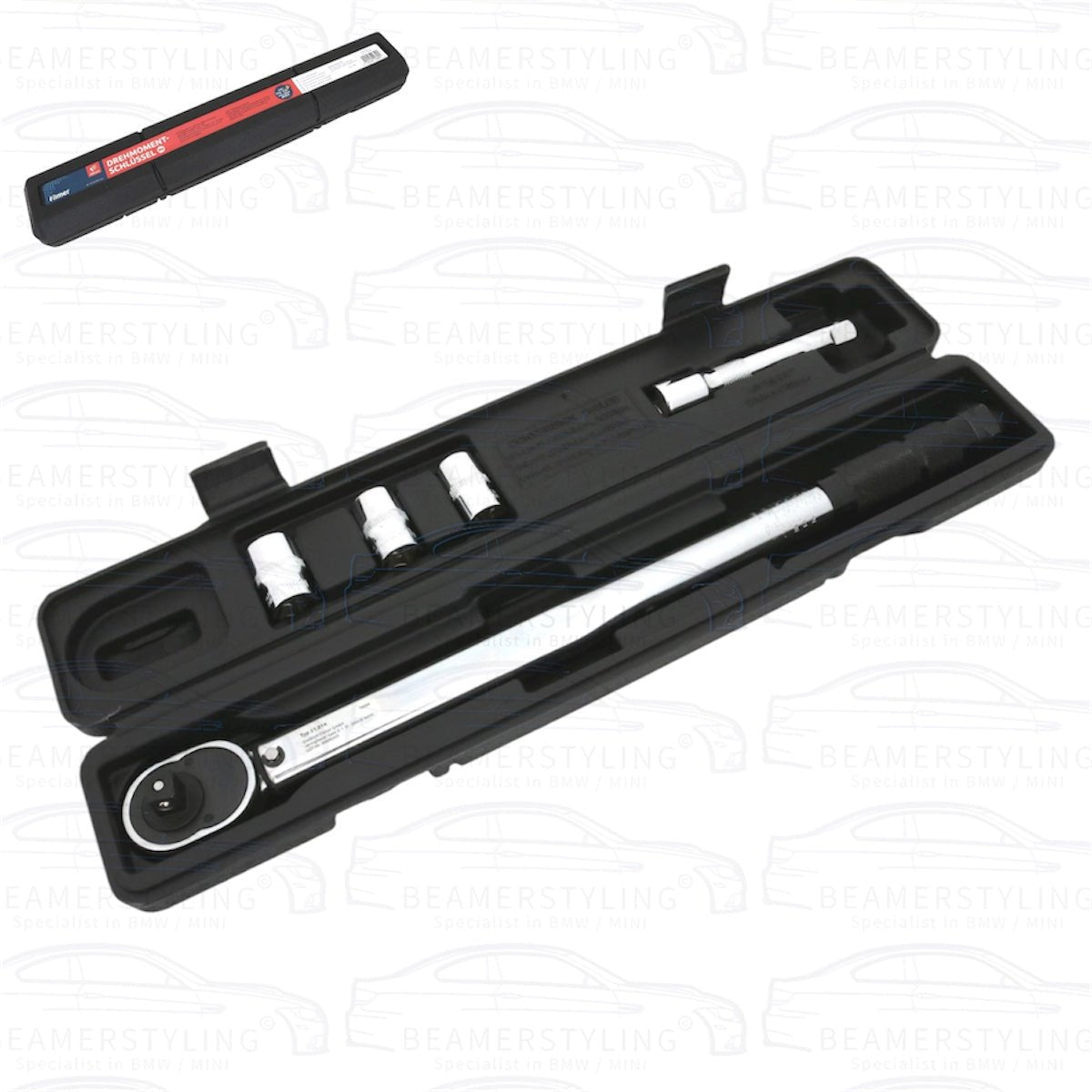 Momentsleutel 1/2" - 40 t/m 210Nm - Met ratelmechanisme - 450mm - Compleet | GS/TÜV - Beamerstyling.nl